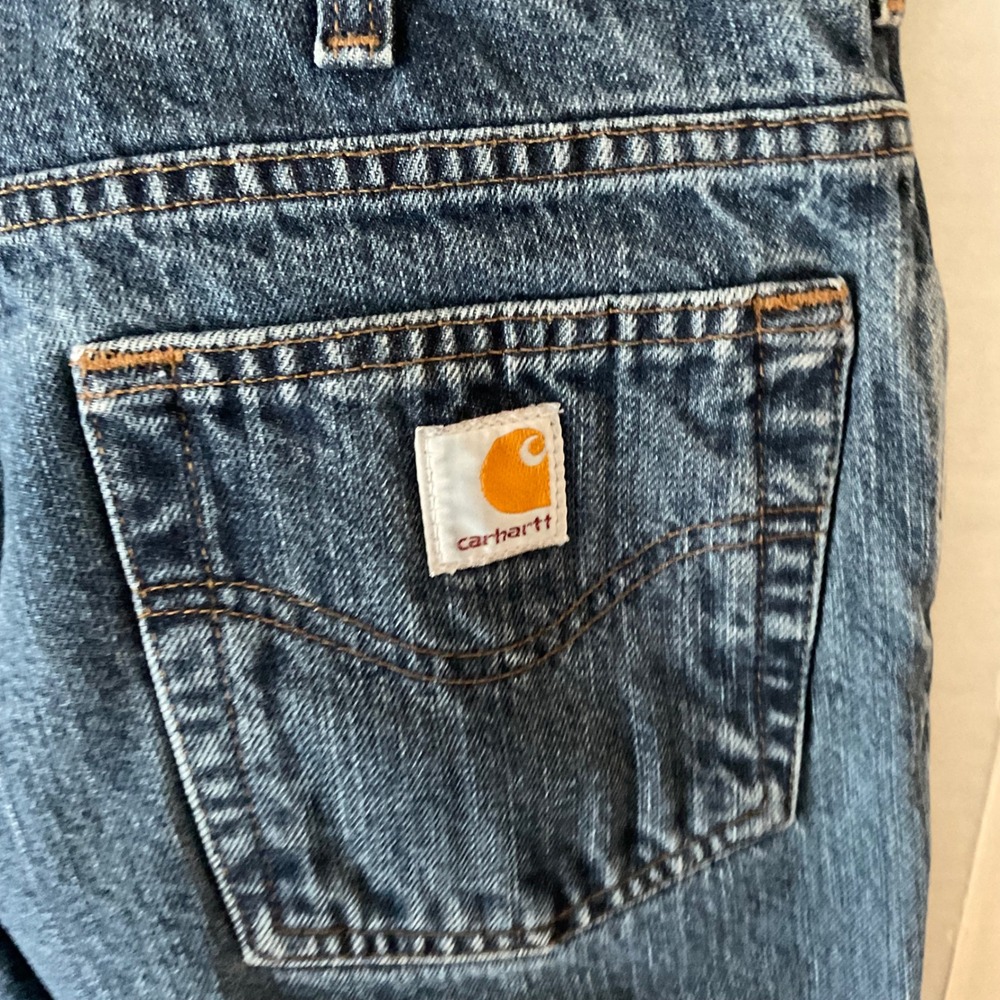 Carhartt Women Flannel Lined Relaxed Straight Leg Jeans Medium Wash 2007 Size 10 - Picture 7 of 13